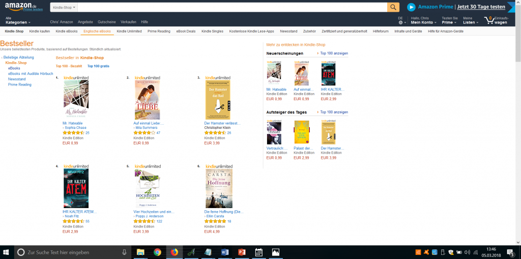 Hamster Bestseller Amazon Hauptseite
